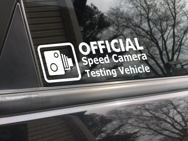 Official Speed Camera Testing Vehicle, car decal, bumper sticker, truck decal, funny car decal