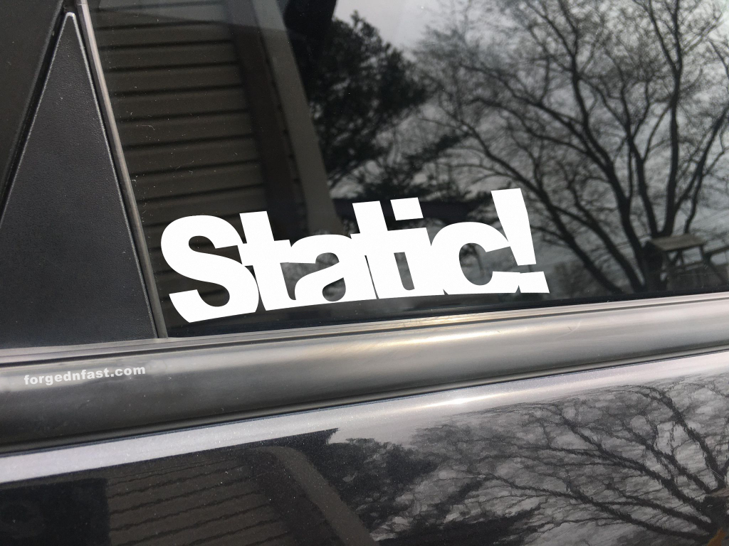 Static, car decal, bumper sticker, truck decal, funny car decal