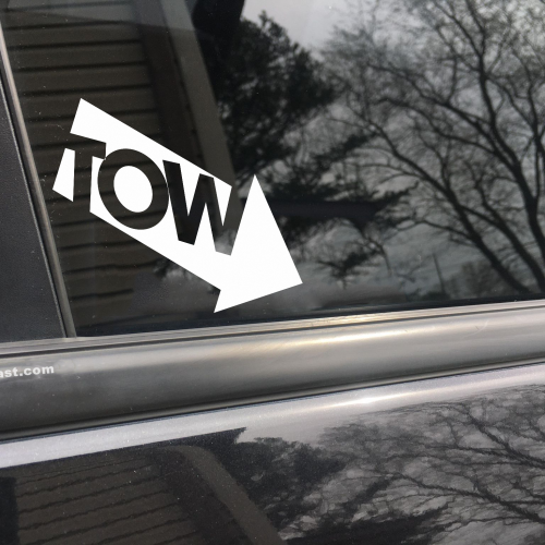 Tow arrow, car decal, bumper sticker, truck decal, funny car decal