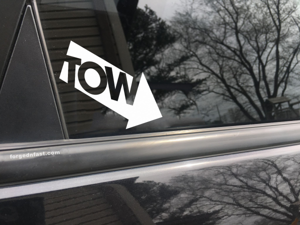 Tow arrow, car decal, bumper sticker, truck decal, funny car decal