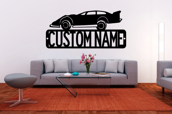 Custom Name Race Car Metal Sign, Late Model Race Car,Dirt Track Racing Sign, Spo