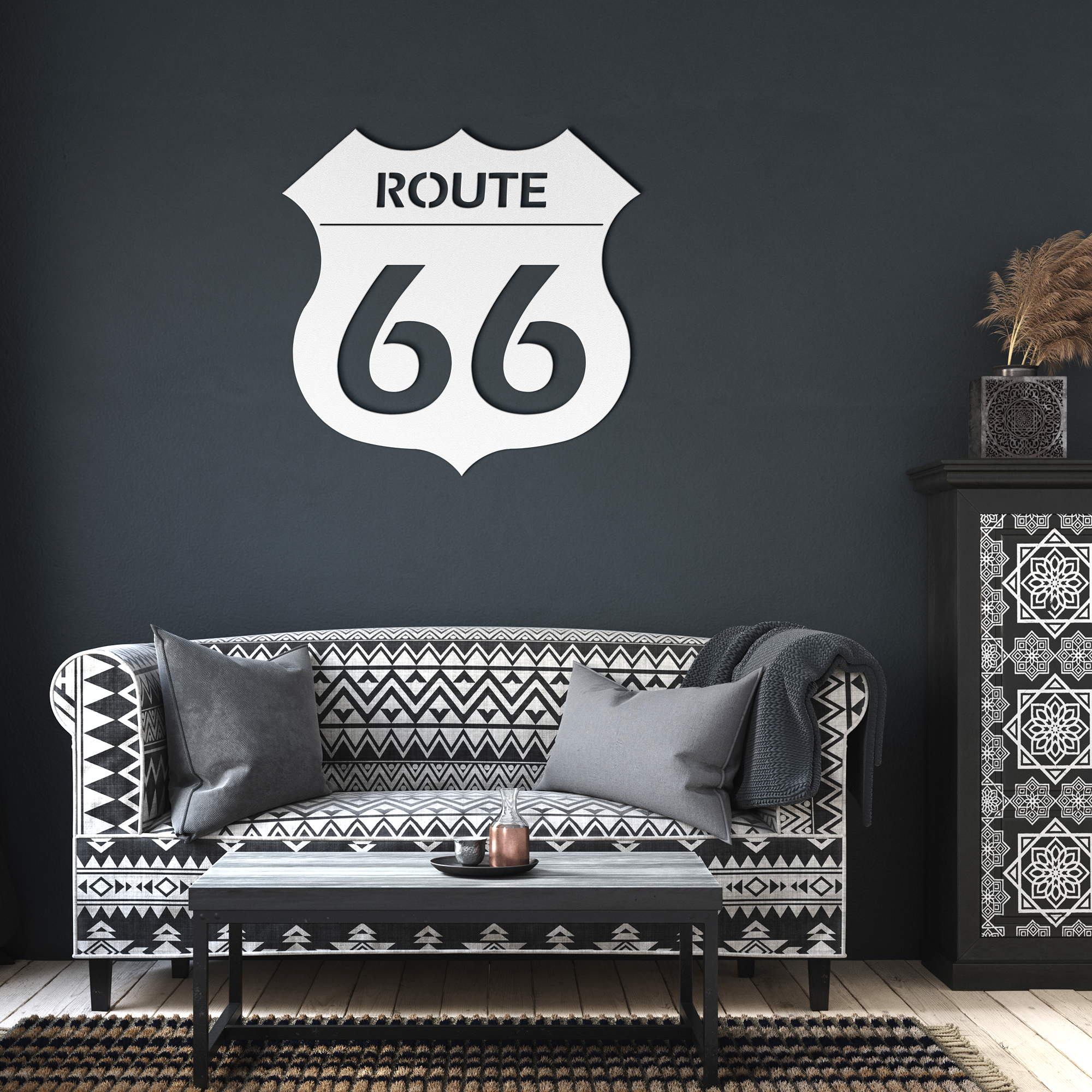 Route 66 Die Cut Metal Sign, car guy, car enthusiast, gift for him, mechanic gif - Image 6