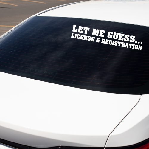 Let me guess license and registration, car decal, bumper sticker, truck — free download