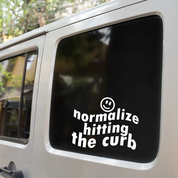 Normalize hitting the curb funny car sticker decal - Image 4