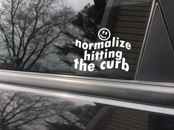 Normalize hitting the curb funny car sticker decal - Image 5