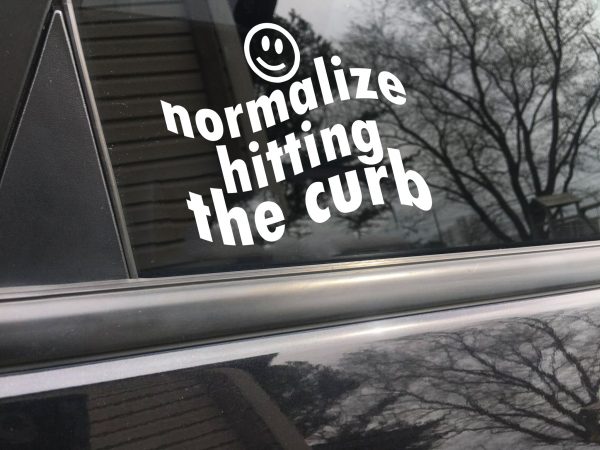 Normalize hitting the curb funny car sticker decal - Image 6