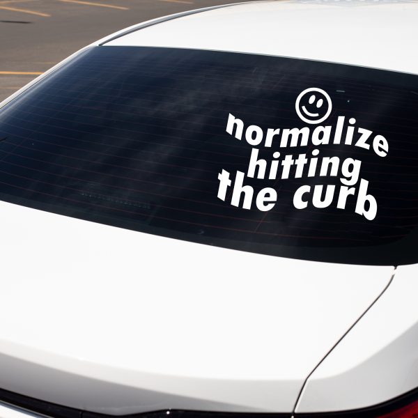 Normalize hitting the curb funny car sticker decal - Image 8