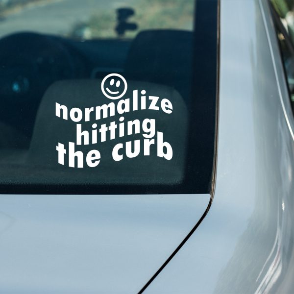 Normalize hitting the curb funny car sticker decal - Image 9
