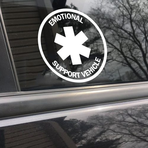 Emotional Support Vehicle, cool decal,car sticker decal