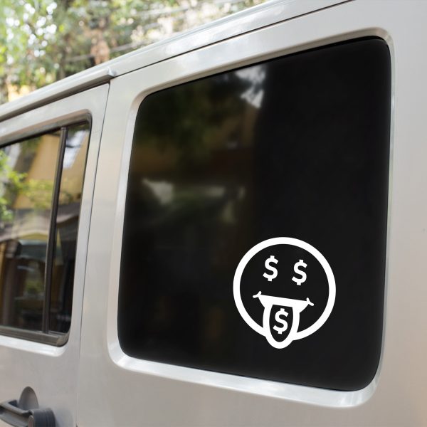 Money Face car decal, funny sticker - Image 3