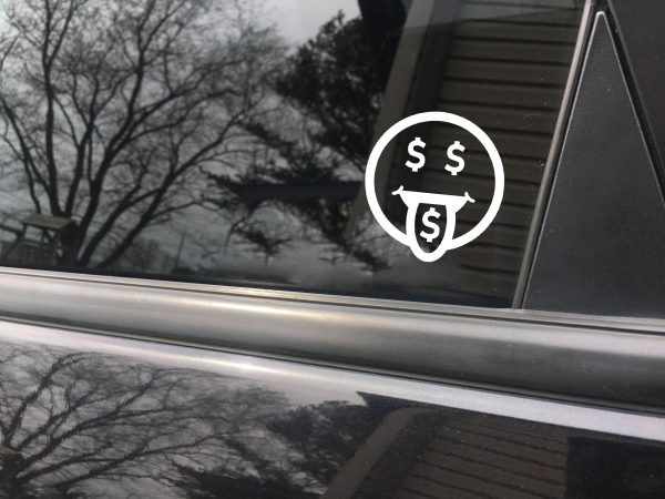 Money Face car decal, funny sticker - Image 4