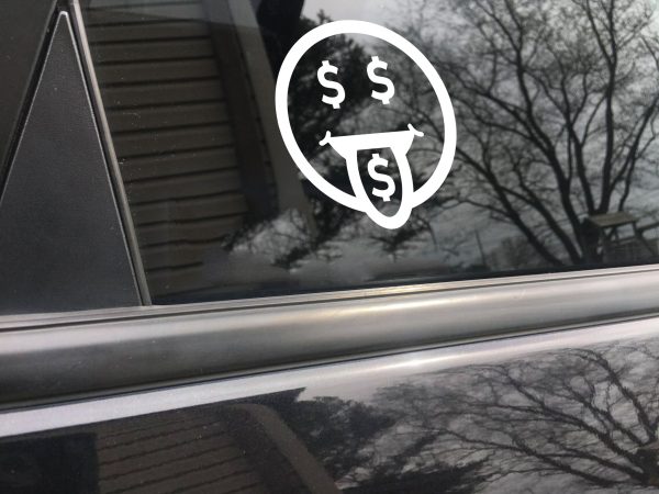 Money Face car decal, funny sticker - Image 5