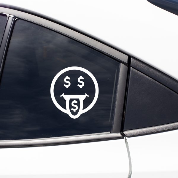 Money Face car decal, funny sticker - Image 6