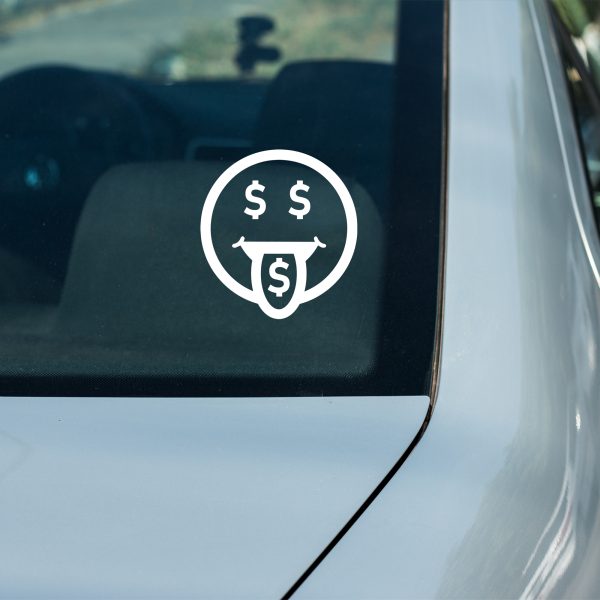 Money Face car decal, funny sticker - Image 8