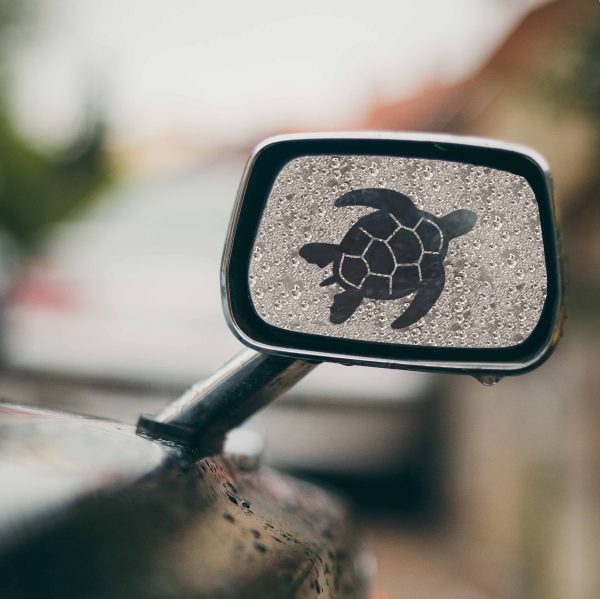 Turtle Mirror Peeker: Hydrophobic Rain Fog Film | Cute Shape Car Window Decal | Visibility & Style Enhancer, Anti Fog
