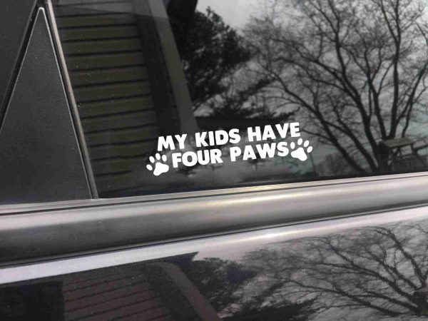 My Kids Have 4 Paws car decal, funny sticker - Image 5