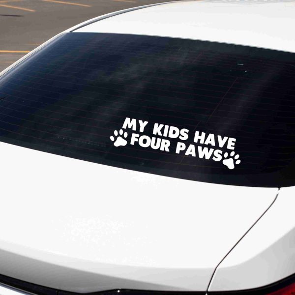 My Kids Have 4 Paws car decal, funny sticker - Image 7