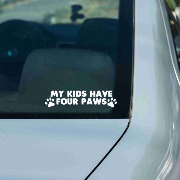 My Kids Have 4 Paws car decal, funny sticker - Image 8