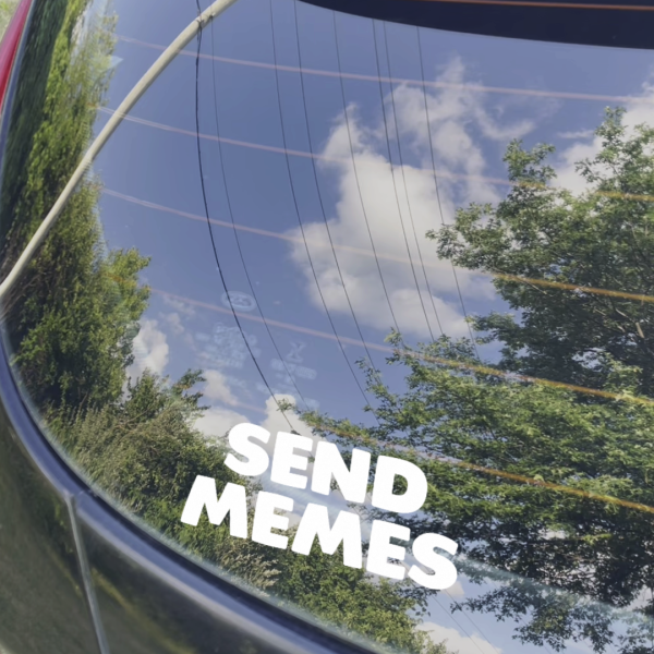Send Memes car decal, funny sticker