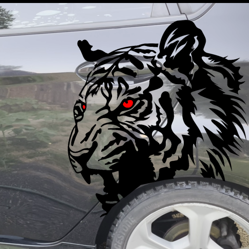 Tiger Decal, Huge Car Decal, JDM, Cool Car Decal, Funny Decal, Artistic