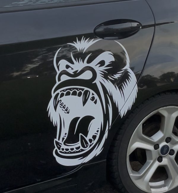 Angry Gorilla Kong Car Decal - Eye-Catching, Durable, Weather-Resistant Vehicle Sticker