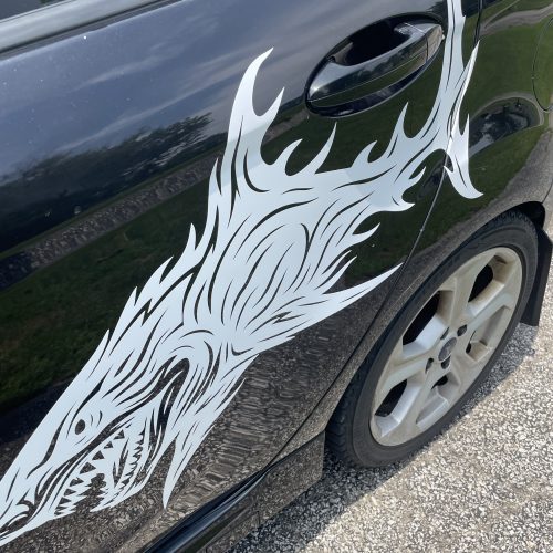 Large Shark Car Decal, Vinyl Vehicle Sticker, Waterproof Car Décor Accessory