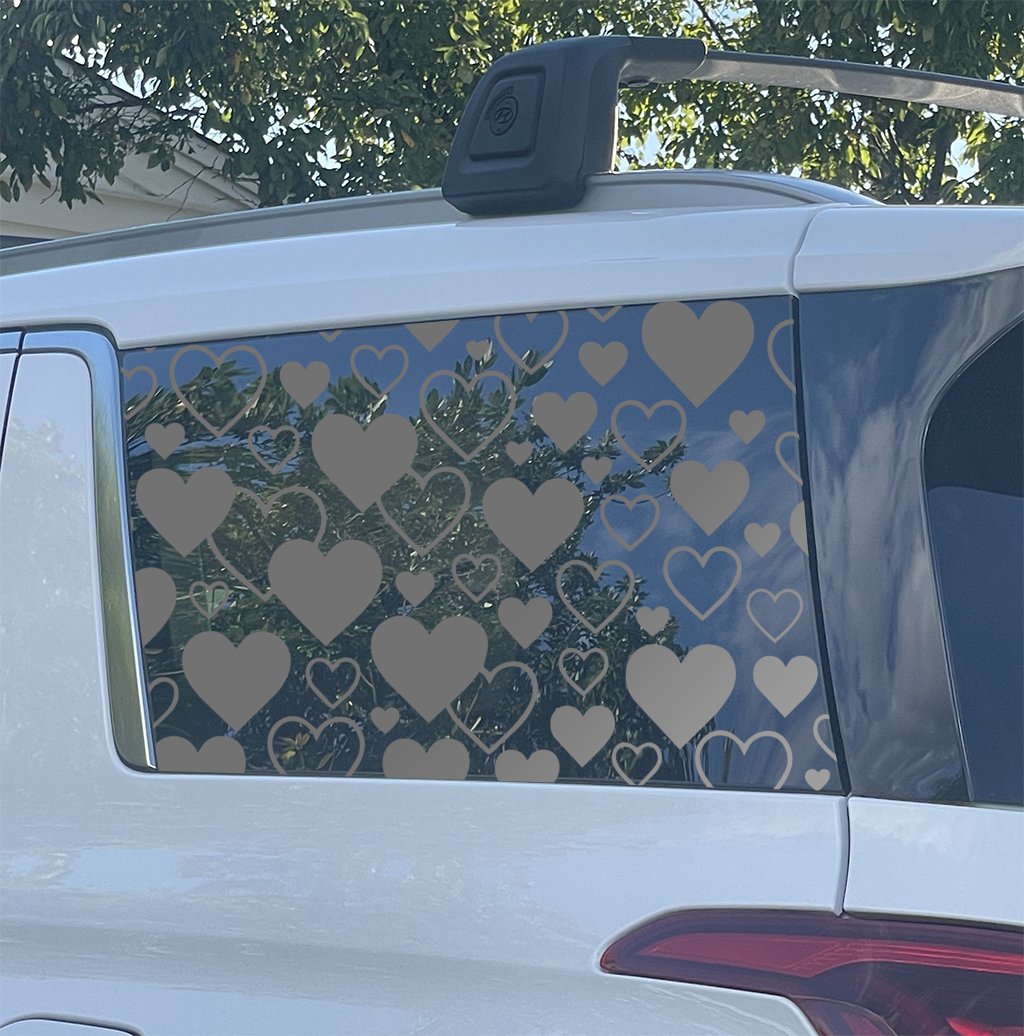 Hearts Full Window Decal - Vibrant Heart-Shaped Vinyl Sticker for Stunning Vehicle Décor - Image 3