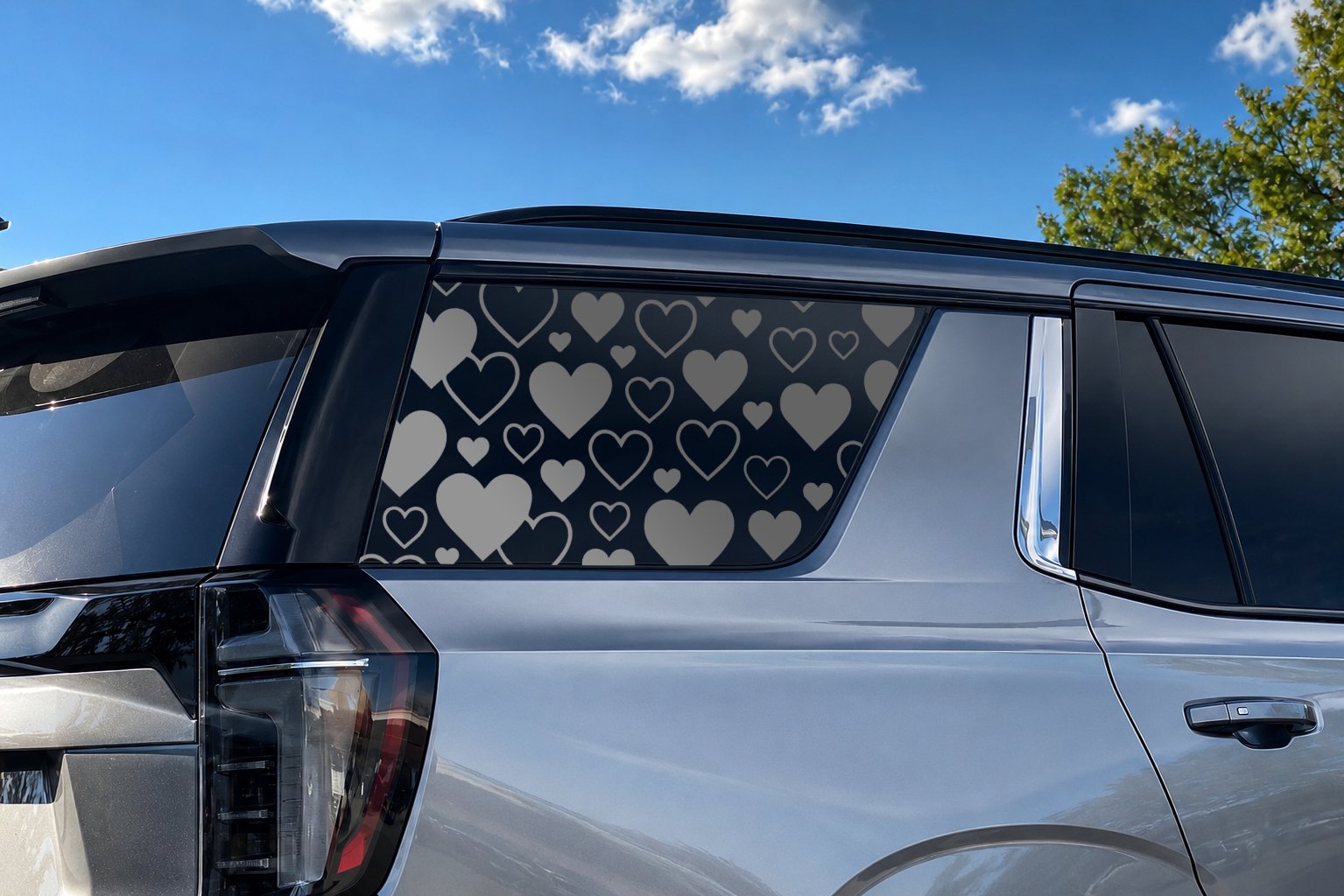 Hearts Full Window Decal - Vibrant Heart-Shaped Vinyl Sticker for Stunning Vehicle Décor - Image 5