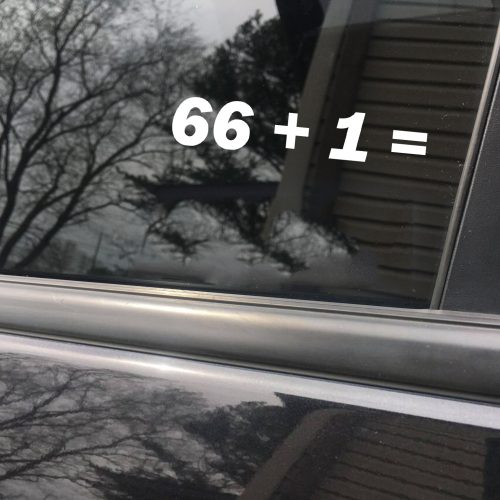 66 Plus 1 Car Decal - Inspirational Vinyl Sticker for Auto Enthusiasts