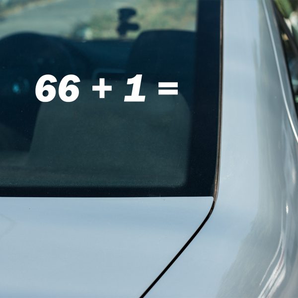 66 Plus 1 Car Decal - Inspirational Vinyl Sticker for Auto Enthusiasts - Image 6