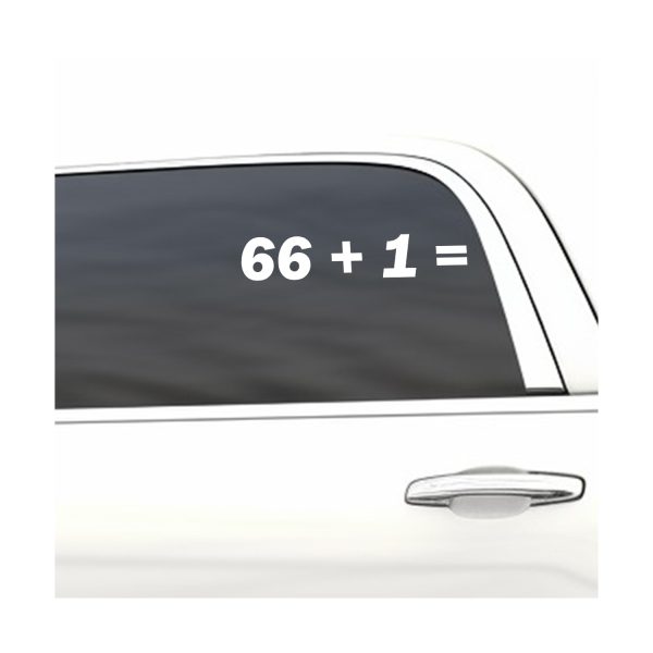 66 Plus 1 Car Decal - Inspirational Vinyl Sticker for Auto Enthusiasts - Image 5