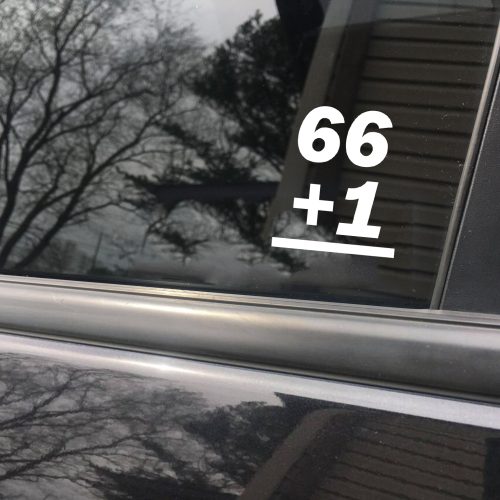 66 Plus 1 Car Decal - Inspirational Vinyl Sticker for Auto Lovers