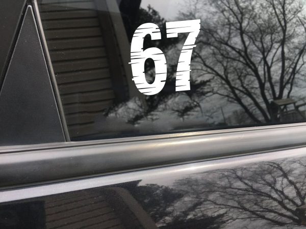67 Glitch Car Decal – Motivational Vinyl Sticker for Automotive Enthusiasts