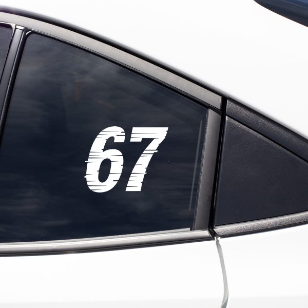 67 Glitch Car Decal – Motivational Vinyl Sticker for Automotive Enthusiasts - Image 5