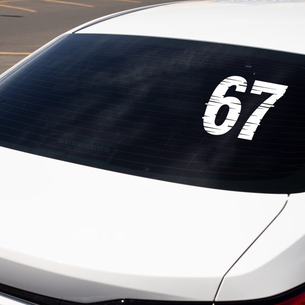 67 Glitch Car Decal – Motivational Vinyl Sticker for Automotive Enthusiasts - Image 4