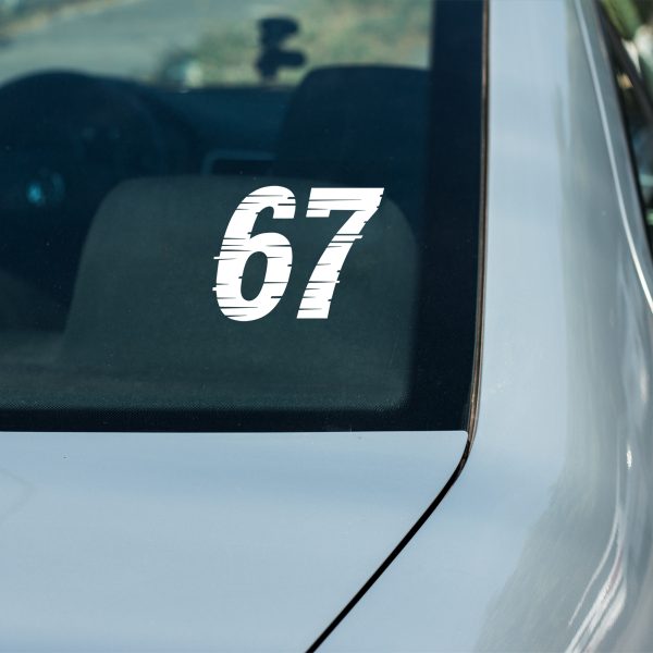 67 Glitch Car Decal – Motivational Vinyl Sticker for Automotive Enthusiasts - Image 3