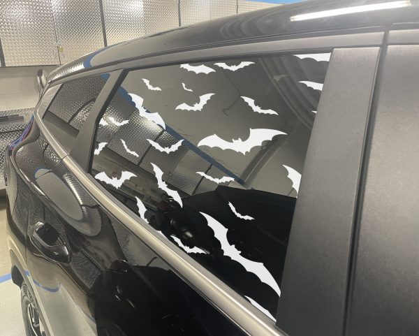 Bat Full Window Decal - Large Gothic Bat Skeleton Car Sticker for Unique Vehicle Decor