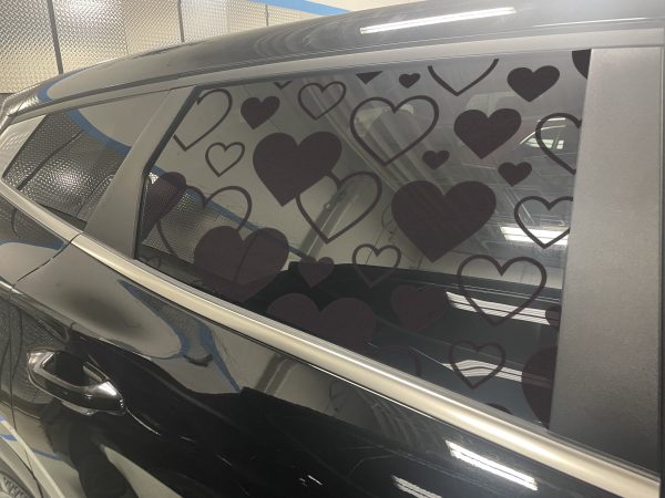 Hearts Full Window Decal - Vibrant Heart-Shaped Vinyl Sticker for Stunning Vehicle Décor - Image 3