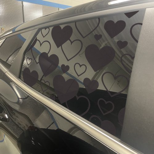Hearts Full Window Decal - Vibrant Heart-Shaped Vinyl Sticker for Stunning Vehicle Décor
