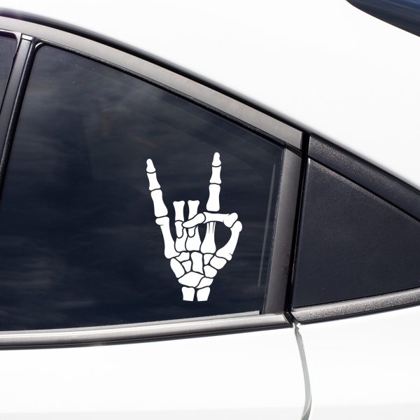 Rock On Skeleton Fist Decal - Skull Hand Decal for Car, Laptop, Wall, or Skateboard - Punk Rock Aesthetic Vinyl Sticker - Image 5