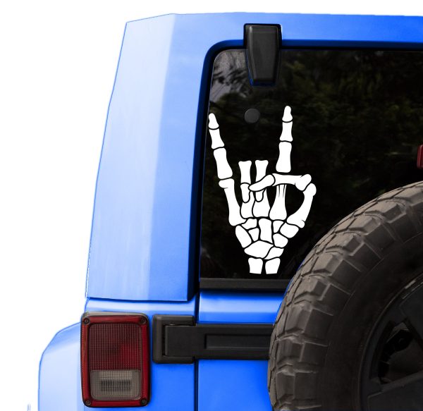 Rock On Skeleton Fist Decal - Skull Hand Decal for Car, Laptop, Wall, or Skateboard - Punk Rock Aesthetic Vinyl Sticker - Image 7