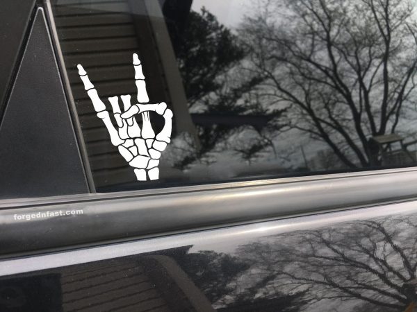 Rock On Skeleton Fist Decal - Skull Hand Decal for Car, Laptop, Wall, or Skateboard - Punk Rock Aesthetic Vinyl Sticker - Image 8