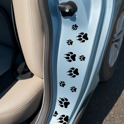 Tiger Paw Prints Door Panel Car Decal - Bold Animal Print Vinyl Sticker for Cars