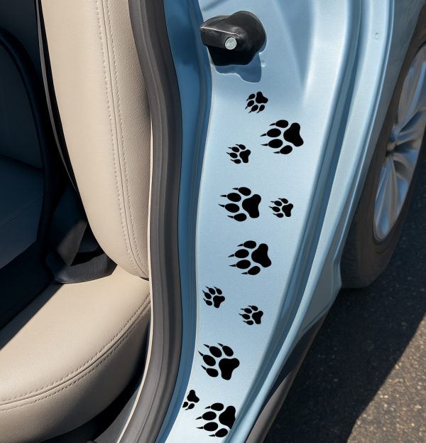 Tiger Paw Prints Door Panel Car Decal - Bold Animal Print Vinyl Sticker for Cars