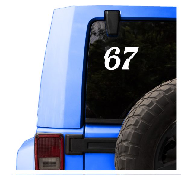 67 Car Decal | Vinyl Car Sticker | Unique Automotive Decor | Personalized Vehicle Graphics | Durable Weatherproof Design - Image 3