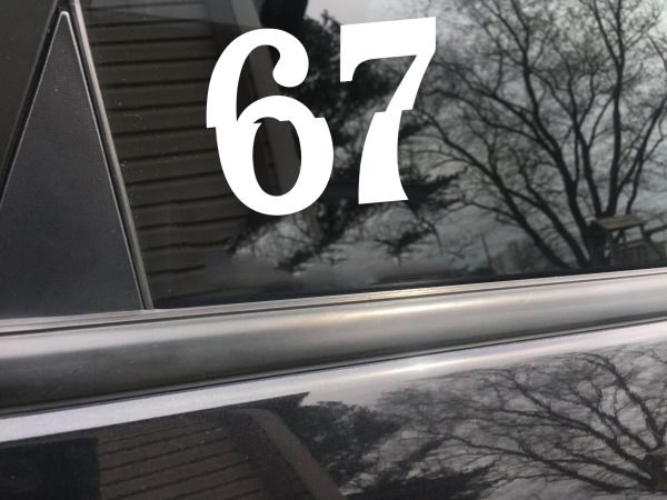 67 Car Decal | Vinyl Car Sticker | Unique Automotive Decor | Personalized Vehicle Graphics | Durable Weatherproof Design - Image 6
