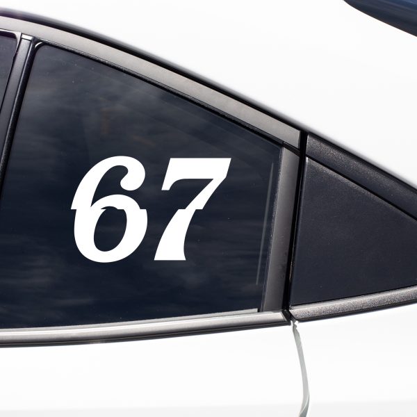 67 Car Decal | Vinyl Car Sticker | Unique Automotive Decor | Personalized Vehicle Graphics | Durable Weatherproof Design - Image 7