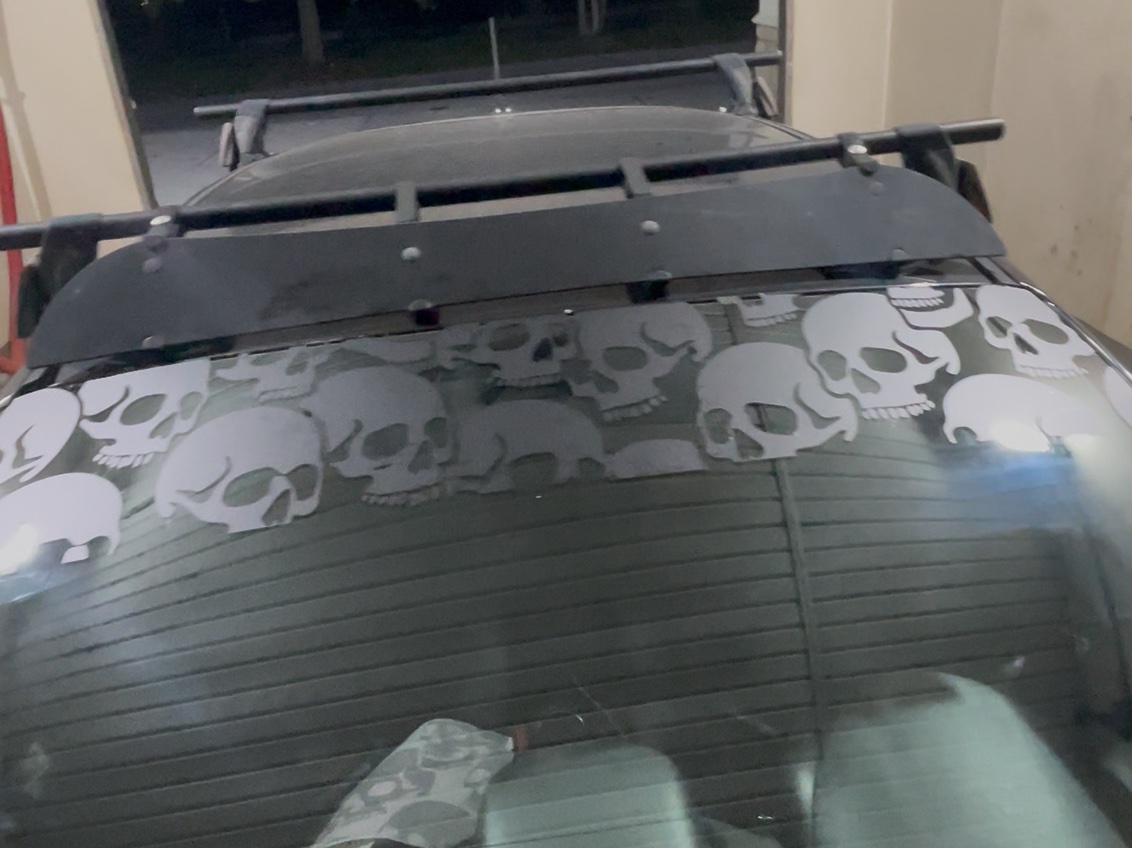 Skull Pattern Windshield Banner | Durable Car Decal | Cool Auto Accessories - Image 3