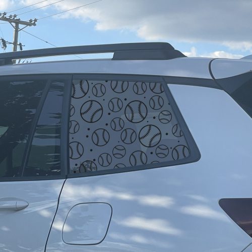 Baseball Full Window Decal — Full-Coverage Car Window Sticker, Weatherproof Vinyl