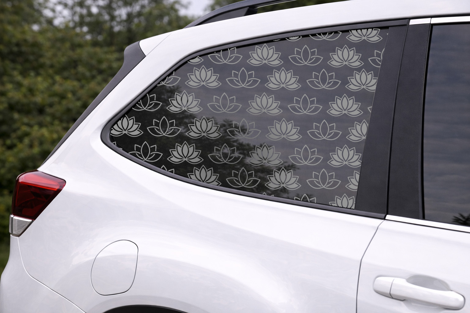 Lotus Flowers Full Window Decal — Removable Privacy & Light-Filtering Vinyl
